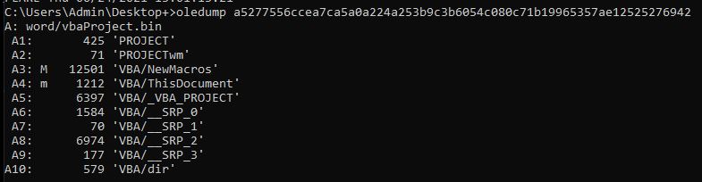 Oledump Output