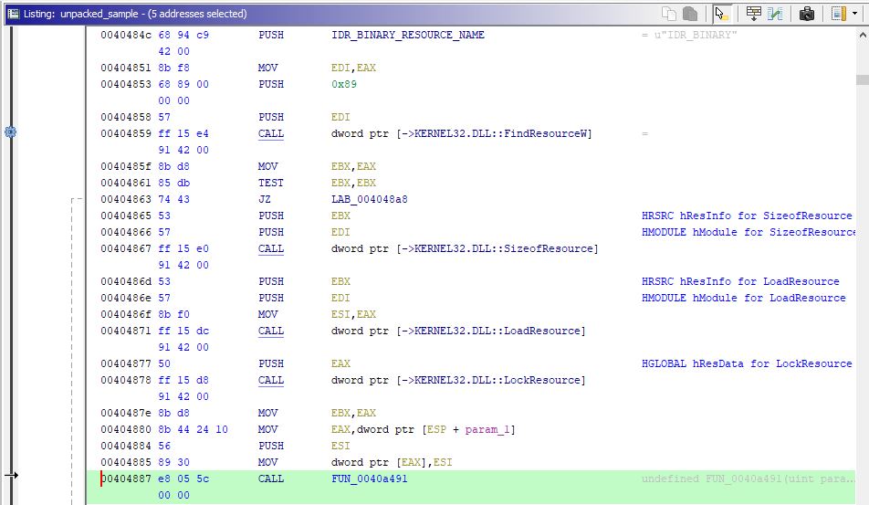 DisassemblyLoadResourceArchive