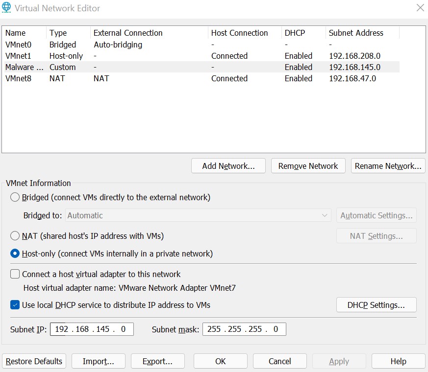 Virtual Network Editor